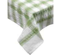 Downview Seersucker Check Cotton Tablecloth 36 x 36 Sage Green