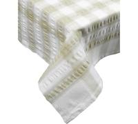 Downview Seersucker Check Cotton Tablecloth 50 x 50 Natural