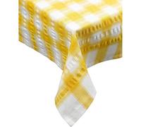 Downview Seersucker Check Cotton Tablecloth 50 x 70 Gold