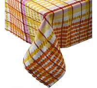 Downview Seersucker Check Cotton Tablecloth 50 x 90 Apricot