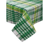 Downview Seersucker Check Cotton Tablecloth 50 x 90 Green