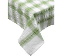 Downview's Seersucker Check Cotton Tablecloth 36 x 36 Sage Green