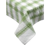 Downview's Seersucker Check Cotton Tablecloth 70 Round Sage Green