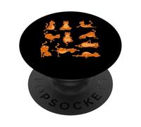 Downward Cat Fun Pose Yoga Class Namaste Gift for Yogi PopSockets Adhesive PopGrip