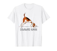 Downward Human - men women's funny dog yoga T-Shirt