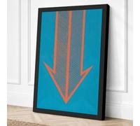 Downward Momentum Geometric Canvas Wall Art Print 18x12 Inch