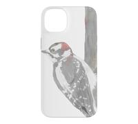 Downy woodpecker watercolor bird portrait Case for iPhone 14 Plus