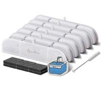 DownyPaws 6 Packs Replacement Filters for Battery Operated Cat Water Fountain DPWFP6, with 1 Cleaning sponge and 1 brush, 3 Months Set of Replacement Filters