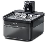 DownyPaws Cat Water Fountain Stainless Steel Cordless, 84oz/2.5L Fursink Wireless Pet Water Fountains for Cats Indoor, Battery Operated Cat Drinking Fountain, Ultra Quiet Pump, BPA-Free, Black