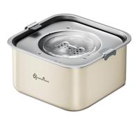 DownyPaws Non Spill Dog Water Bowl in Stainless Steel, 3L/101oz, Beige