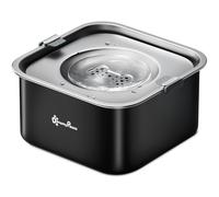 DownyPaws Non Spill Dog Water Bowl in Stainless Steel, 3L/101oz, Black
