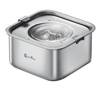DownyPaws Non Spill Dog Water Bowl in Stainless Steel, 3L/101oz, Silver