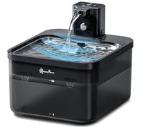 DownyPaws Wireless Cat Water Fountain for Drinking, 2.5L Battery-Operated Cat Water Fountain Cordless with Motion Sensor, 4000 mAh, Quiet Water Pump and Stainless Steel Tray for Cats, Black