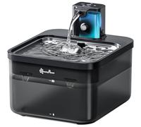DownyPaws Wireless Cat Water Fountain for Drinking, Battery-Operated, Black