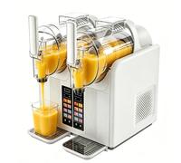DowPie 2-Tank Countertop Slush & Soft Serve Beverage Maker White-220V-240V