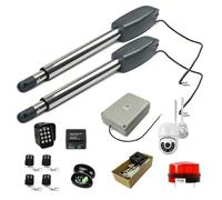 DowPie 24V DC Automatic Swing Gate Opener, Heavy Duty Electric Gate Motor for 3.5m 400kg Driveway Gate with Remote Control & Infrared Safety Sensor C