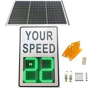 DowPie 24''X35'' Solar Powered Radar Speed Limit Sign - Led Speed Limit Radar Detective Display,Traffic Feedback Warning Board,Applicable To Highways,Speed-Limited Roads