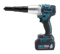 DowPie 26V Cordless Electric Rivet Gun Brushless Motor - Portable Battery Pop Rivet Tool Kit, LED Light, Ergonomic Handle, Quiet No-Spark for Automotive, Construction completeset