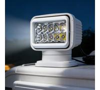 DowPie 360° Rotating Remote Search Light, 50W LED Marine Spotlight with Magnetic Mount & Cigarette Lighter Connector for Truck Boat 4WD Vehicle White