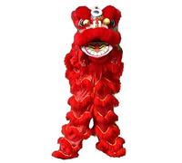 DowPie Lion Dance Mascot Costume, Chinese Traditional Gift For 5-15 Years Teens To Keep Them Away From Electronics And Love Sports,For Party Carnival Halloween Red-Singles