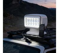 DowPie Magnetic LED Spotlight, Remote Control 360° Rotating Search Light, 9-32V Waterproof Marine Light for Boat SUV UTV Pickup Tractor Van White