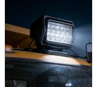 DowPie Vehicle LED Search Light, Remote Control Waterproof Spotlight with 6 Magnets & 360° Rotation, 5000lm Work Light for Boat Truck SUV ATV Black