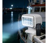 DowPie Waterproof LED Search Light, Remote Control Spotlight with 6 Strong Magnets & Handy Remote, 50W 5000lm Work Light for Boat Truck Off-road White