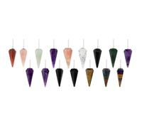 Dowsing Crystal Pendulum Set - Natural Gemstone Divination & Reiki Pendulums with Velvet Chakra Board | Pack of 11 Handmade Pendulums by Nilo Crystals