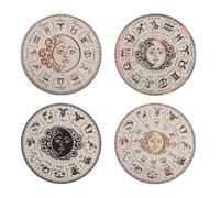 Dowsing Divination Board, Wooden Ouija Boards | Round Wooden Tarot Card Reading Board - UV Color Printed Star Sign for Home Decoration