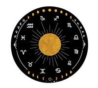 Dowsing Divination Mat Pad Sun Moon Pattern Astrology Pendulum Chart Mat Balance Meditation Decorative Tarot Pad