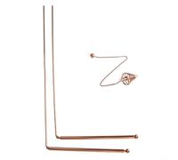 Dowsing Rods Set, 4 Adjustable Brass Gold Measuring Rods with Pendulum Tool for Water Detection, Metal Detector Divining Rods(A)