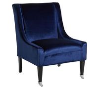 dowten upholstered velvet accent chair in blue