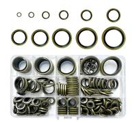 Dowty 214 Pcs Bonded Seal Oil Washers Kit - Metal Rubber Sealing Rings, Drain Plug Gaskets Assortment, Engine Oil Crush Washers (M5/6/8/10/12/14/16/18/20/22/M24)