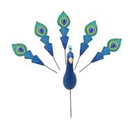 dowuiii peacocks Garden Stake Set, Blue Bird Planter Stakes With Detachable Tail, Yard Stakes Decor For Potted Plants Patio Lawn Pathway