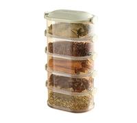 dowuiii Transparency Multi Tiers Spices Organizer, Stackable Spices Storage Box, Sealed Condiment Containers For Family Gathering Picnic Kitchen Party Camping Dorm
