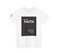 Doxa Wear Unisex Cotton T-Shirt, Let Your Faith Be Bigger Than Your Fears, White Black Ash, S M L XL 2XL, Regular Fit, Christian Faith Design (UK, Alpha, L, Regular, Regular, White)