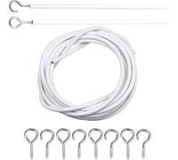 Doxicey Screw Hooks 150pc Curtain Spring Rope PVC Steel Wire with Hooks Eyes Window Cord for Hanging Plants, Cups, Utensils, Lights and STU