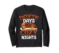 Doxie Days Cozy Nights Cute Sleeping Dachshund Long Sleeve T-Shirt