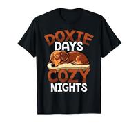 Doxie Days Cozy Nights Cute Sleeping Dachshund T-Shirt