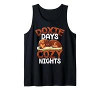 Doxie Days Cozy Nights Cute Sleeping Dachshund Tank Top