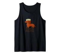 Doxie Mama Dachshund with Daisy Crown Cute Dog Art Tank Top