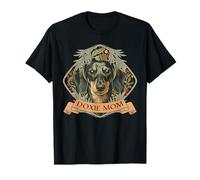 Doxie Mom Cute Vintage Black and Tan Dachshund T-Shirt