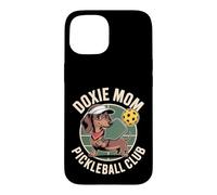 Doxie Mom Pickleball Club Funny Dachshund Player Case for iPhone 15