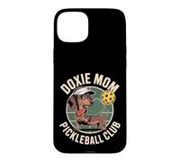 Doxie Mom Pickleball Club Funny Dachshund Player Case for iPhone 15 Plus
