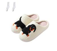 Doxie Slippers, Dachshund Slippers, Cute Animal Cartoon Weiner Sausage Dog Slippers for Women Men (Style-A, Adult, Women, 5.5, Numeric Range, UK Footwear Size System, 6.5, Medium)
