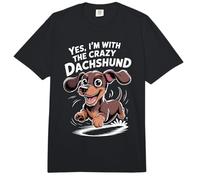 Doxie Wiener Sausage Dog Yes I'm with The Crazy Dachshund Comfort Colors Adult Heavyweight T-Shirt