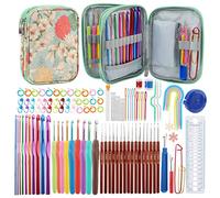 Doxiru 100Pcs Crochet Hook Set,Ergonomic Soft Rubber Comfort Grip Crochet Hooks 2mm-6mm, Crochet Knitting for Beginner Adults,Colorful Case Crochet Kits Accessories Sets and Various Types of Needles