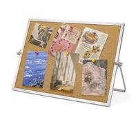 Doxiru 30 × 40 cm Cork Board Bulletin Board, Double Sided Pin Board with Silver Aluminum Border Suitable for Home, Office, Desk Message Board or Picture Board