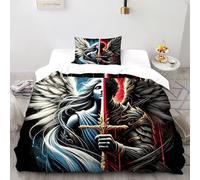 DOXLITVT Angel Demon Armor Bedding Set Theme Bedspread Gothic Themes Duvet Cover Set Microfiber Comforter Cover Universal for All Seasons with Pillow Single(135x200cm)