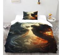 DOXLITVT Angel Demon Bedding Set 3D Digital Printing Gothic Themes Duvet Cover Set Pillowcase Microfiber Universal for All Seasons Single（135x200cm）